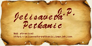 Jelisaveta Petkanić vizit kartica